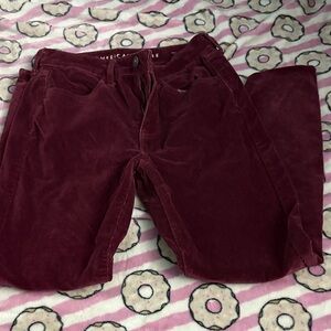 American Eagle Outfitters Burgundy Straight Leg Pants